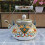 Vintage enameled tea kettle with floral pattern 84 oz 8