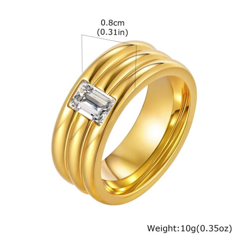 Stainless Steel Three-Layer Rectangular White Zirconia 1
