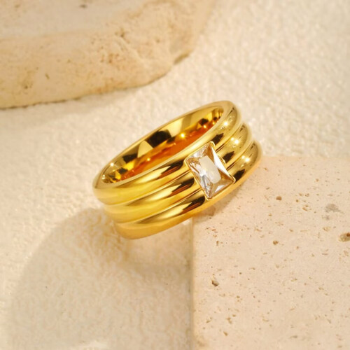 Stainless Steel Three-Layer Rectangular White Zirconia 2