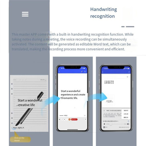 Notebook Smartpen Pen Stroke Playback Convert to Text  Pen Writing Set OCR Recognition for Notes Drawing 2