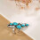 Western Water Drop Turquoise Ring for Women Size 7 4