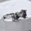 925 Silver Bow Ring with Crystal Zircon, Size 6-10 3