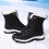 Women's Snow Boots Black Shearling-Lined Moc Toe Size 8 Wide 8