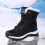 Women's Snow Boots Black Shearling-Lined Moc Toe Size 8 Wide 7