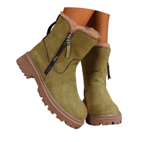 Women's Snow Boots Army Green Size 6 2