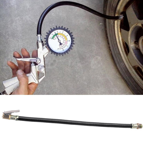 Inflator Hose with Lock-on Clip Rubber Flexible Hose for 1