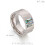 Stainless Steel Abalone Shell Ring Vintage Hammered Pattern 2