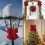 AuroraX Christmas Tree Ornaments Flocked Red Big Bow 12pcs 5