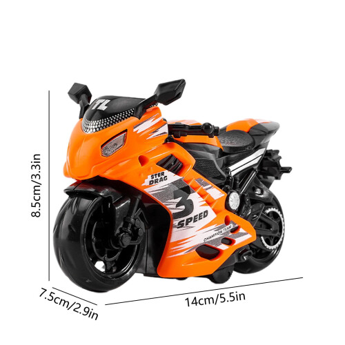 Kids' Pull-Back Toy Motorcycle – Friction Powered, Ages 2