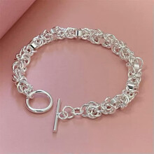 925 Silver Charm Bracelet Bangle for Women and Men 75 Style