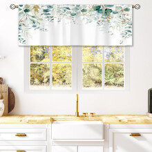 Sage Mint Gold Eucalyptus Curtain Valance 54 x 18 inches