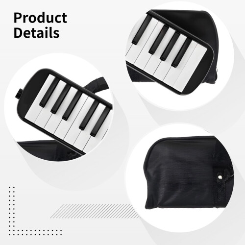 Melodica Instrument 32 Keys Black with Carry Bag 2
