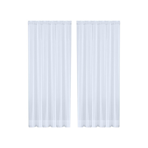 Semi-Sheer Curtains White 52x84 in 2 Panels Light Filtering 2
