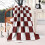 Flannel Throw Blanket Black Checkerboard 50x60 inch 1