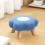 Round Flower Mini Stool Wooden Legs 12in 3