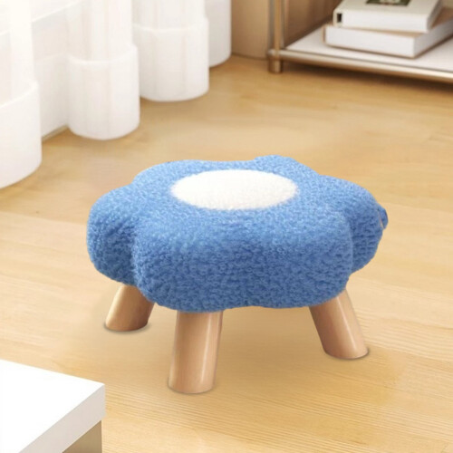 Round Flower Mini Stool Wooden Legs 12in 2