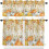 Kitchen Curtains and Valances Set Orange White Gold 1