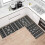 Black Boho Kitchen Rug Set 2 Piece Washable Non-Slip 4