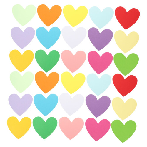 Heart Shape Paper Cutouts Assorted Colors 30 Pieces 1