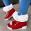 Women's Snow Boots Red Square Toe Slip-On Size 6.5 4
