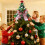 Christmas Tree Topper Star Decoration with Santa Hat 7