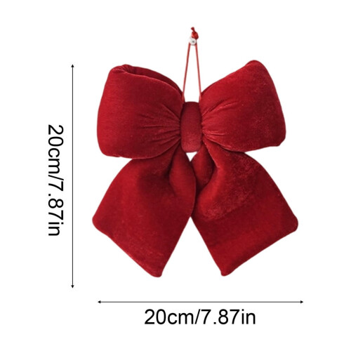 AuroraX Christmas Tree Ornaments Flocked Red Big Bow 12pcs 2