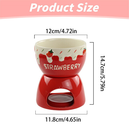 Ceramic Chocolate Melting Cup Red 1 piece 2