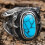 Men's Stainless Steel Eagle Ring with Turquoise Stone Size 3