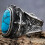 Men's Stainless Steel Eagle Ring with Turquoise Stone Size 4