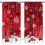 Red and White Christmas Curtains with Snowflakes Tree Snow 3