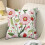 Housse de coussin brodée à motif floral en lin 45x45cm 3