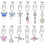 Stainless Steel Glitter Belly Button Ring CZ 7 3