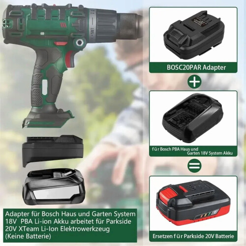 Bosch 18V to Parkside 20V Battery Adapter 1