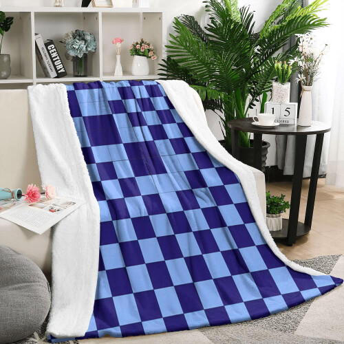 Sage Green Checkered Throw Blanket 50x60 in 1