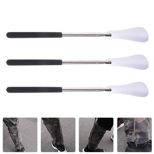 Stainless Steel Retractable Shoe Horn 3pcs Long Handle 2