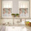 Eucalyptus Leaf Kitchen Curtains Set Orange Green 3-Piece 4