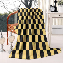 Checkerboard Grid Flannel Throw Blanket 50x60 Black