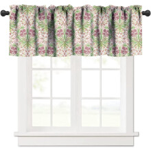 Retro Floral Valance Pink Watercolor 1 Panel 54x18 Inch
