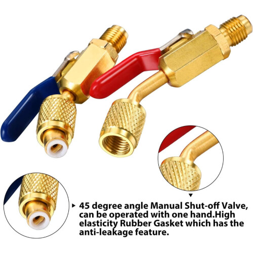 AC Refrigerant Ball Valves and Mini Split Adapters 7 pcs 2