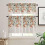 Eucalyptus Leaf Kitchen Curtains Set Orange Green 3-Piece 2