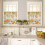 Kitchen Curtains and Valances Set Orange White Gold 4