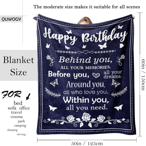 Flannel Throw Blanket Dark Blue 60x50 Inches 1