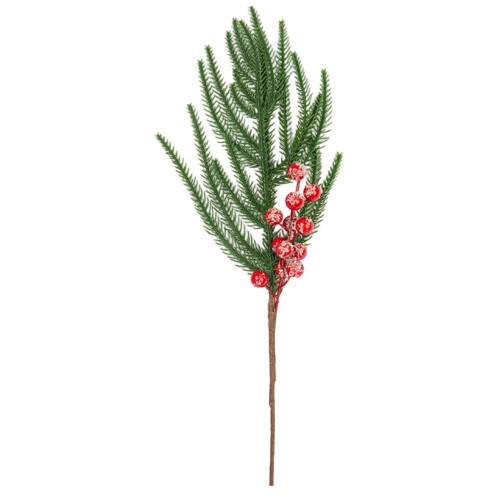 Christmas Pine Cone and Red Berry Picks 15 inch