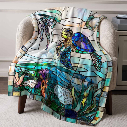 Κουβέρτα Fleece από φανέλα 60x80 εκ. Ocean Design