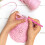 Crochet Hooks Set Pink Gradient Aluminum 34PCS 2.5-6.0mm 6