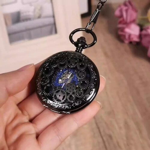 Skeleton Pocket Watch Roman Numerals Mechanical 1pc 1