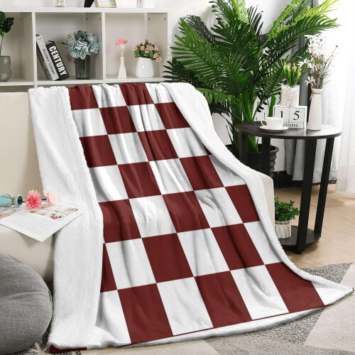 Flannel Throw Blanket Black Checkerboard 50x60 inch 1