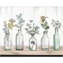 Flower Arrangement Wall Art Print on White Cardboard 28x35