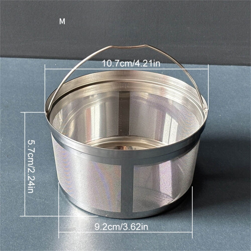 304 Stainless Steel Coffee Filter Basket Fine Mesh Reusable 1