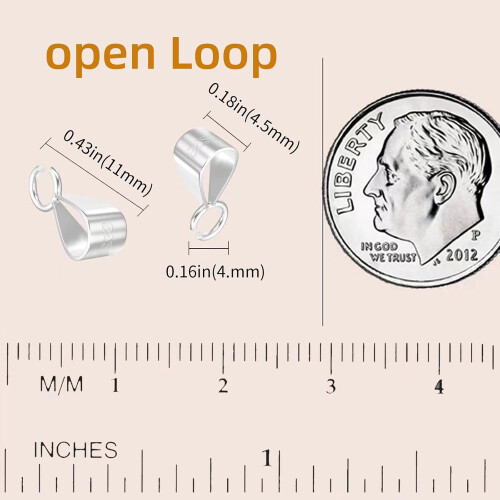 925 Sterling Silver Slider Pendant Clasp with Open Loop 1